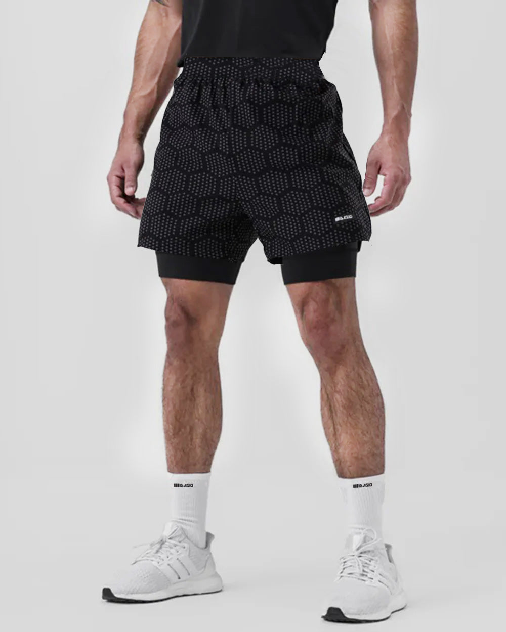 Widasio Dri-Fit 2-in-1 Compression Shorts (Black & Grey)