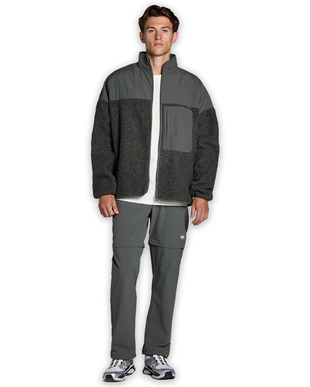 Men's Lifestyle 2 in 1 Walking Trouser + Shorts - Grey