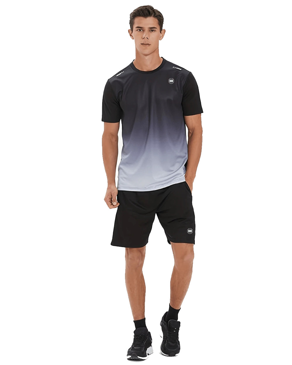 Widasio Performance-Driven Men's Sports Suits(Black&Grey)