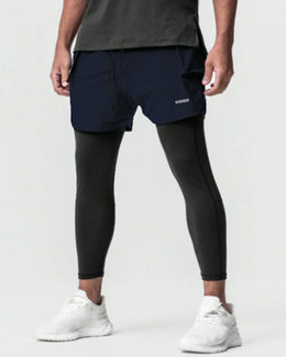 Widasio 2-in-1 Dri-FIT Legging Shorts With Cargo Pockets (Navy)