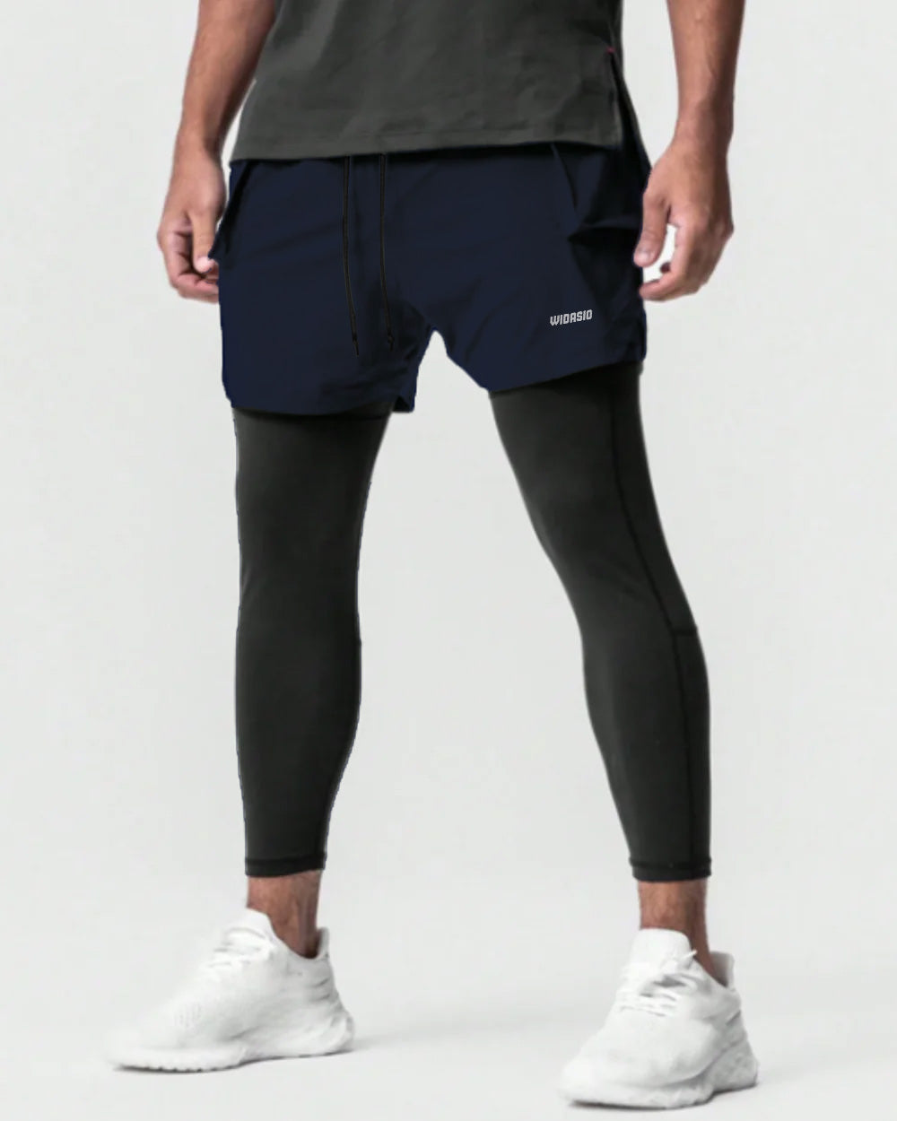 Widasio 2-in-1 Dri-FIT Legging Shorts With Cargo Pockets (Navy)