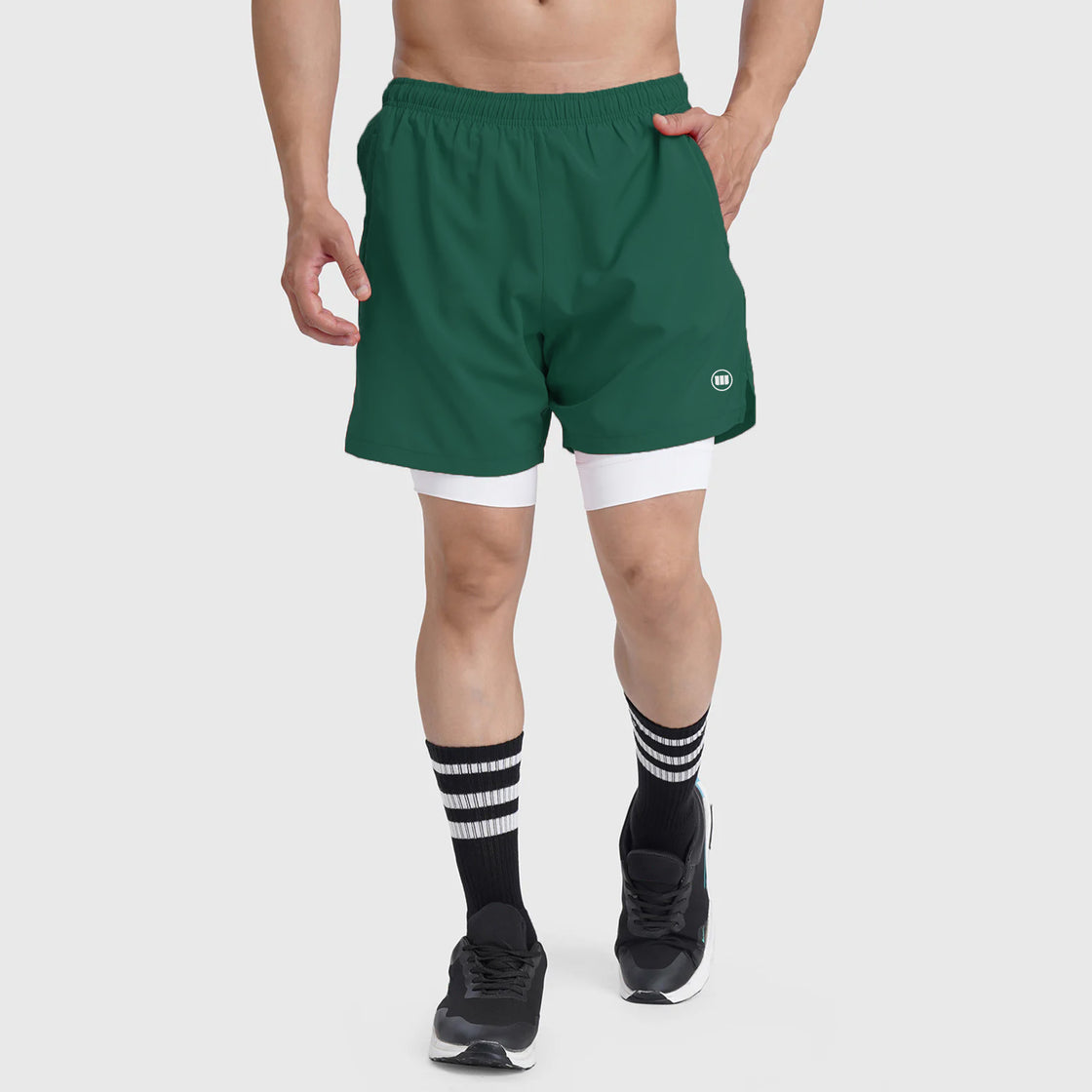 2-IN-1 Hybrid Hustle Shorts (Green)