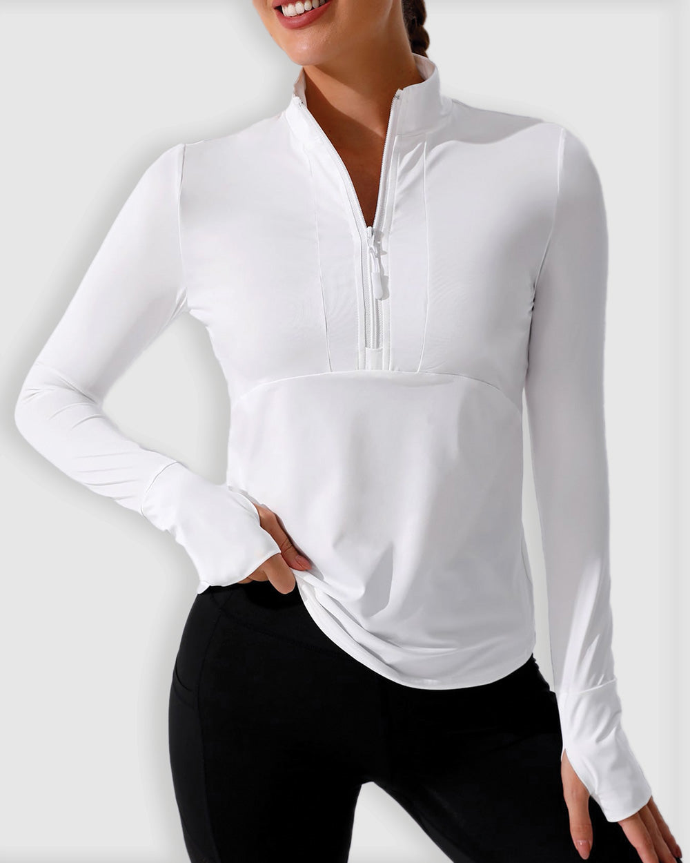 SwiftFlex Quarter Zip Pullover (White)