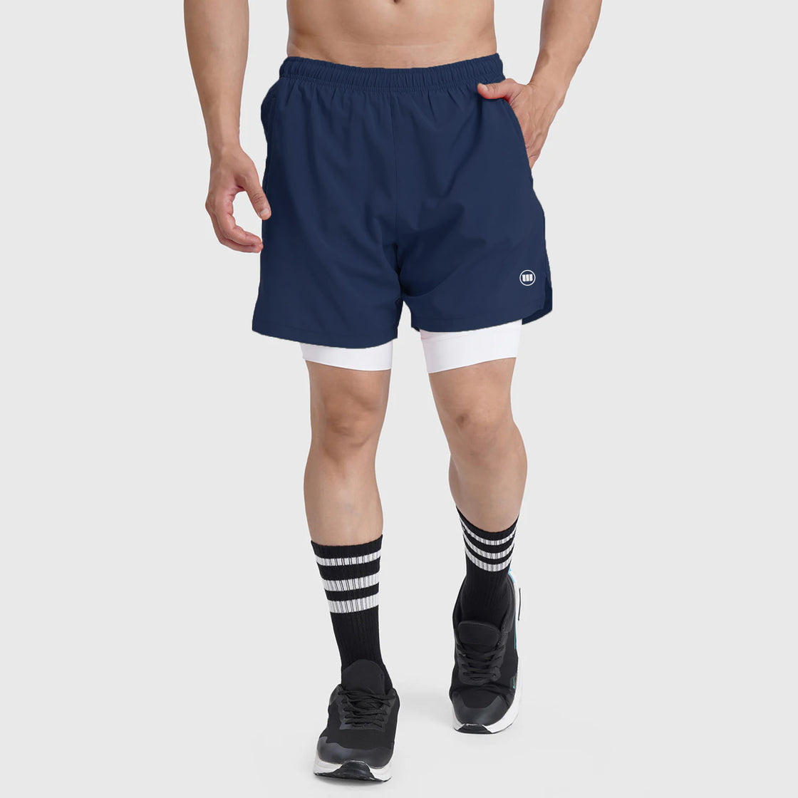 2-IN-1 Hybrid Hustle Shorts (Navy)