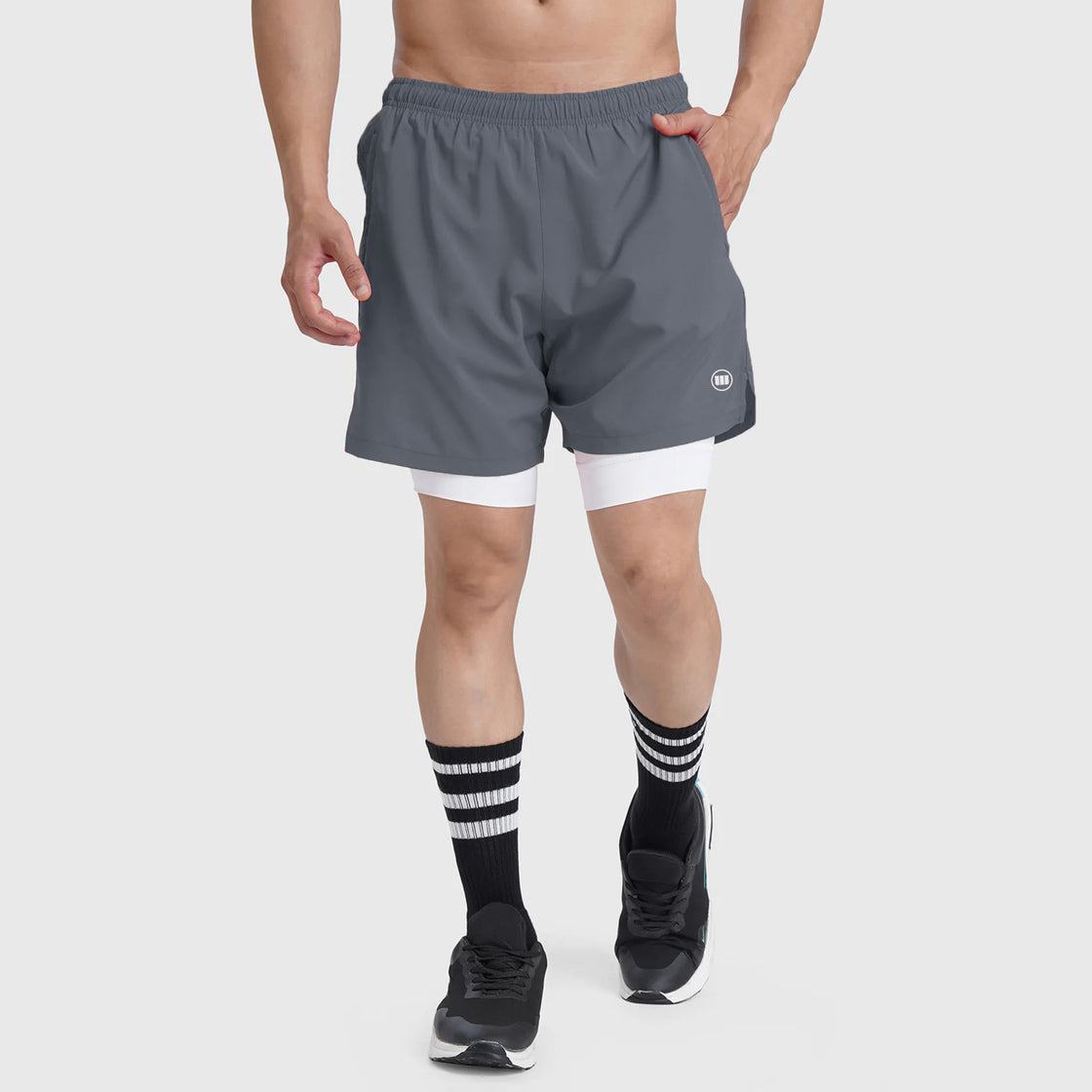 2-IN-1 Hybrid Hustle Shorts (Grey)