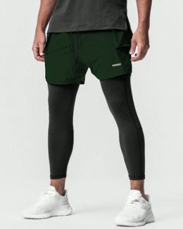 Widasio 2-in-1 Dri-FIT Legging Shorts With Cargo Pockets (Green)