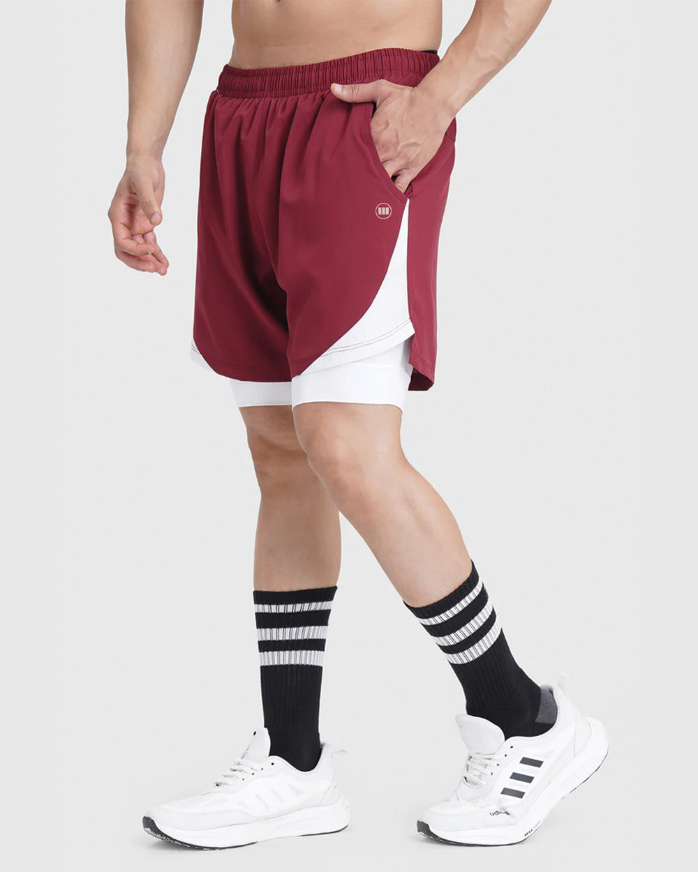 FlexCore 2-in-1 Training Shorts - Maroon