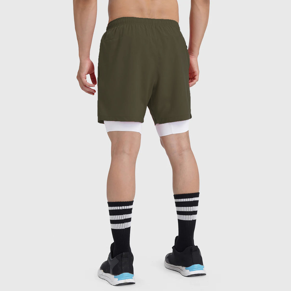 2-IN-1 Hybrid Hustle Shorts (Olive)