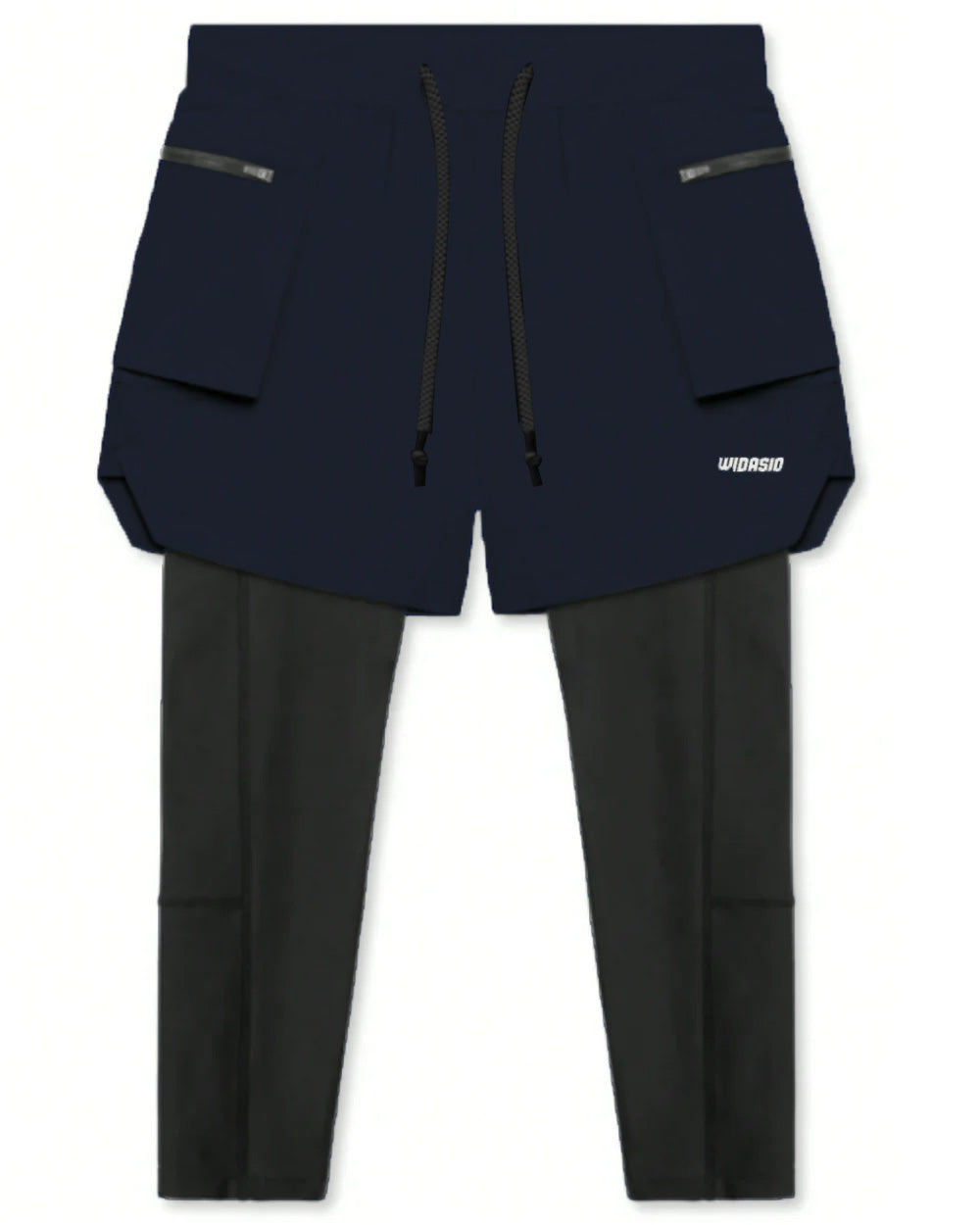 Widasio 2-in-1 Dri-FIT Legging Shorts With Cargo Pockets (Navy)