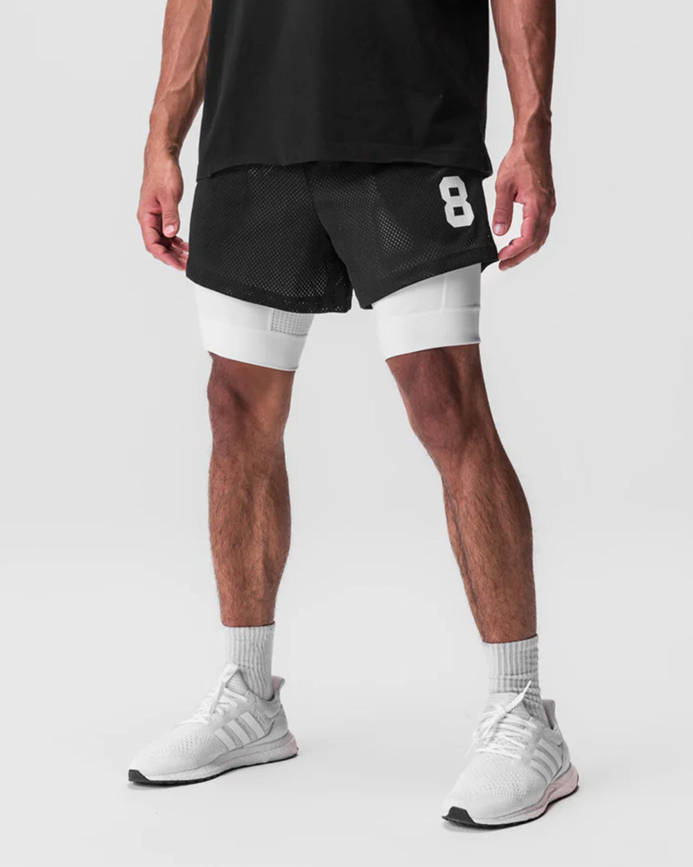 Widasio Silver Plus Mesh Liner Shorts (Black)