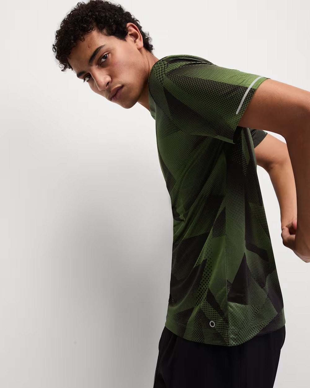 Widasio Abstract Motion Performance Shirt (Black&Olive)