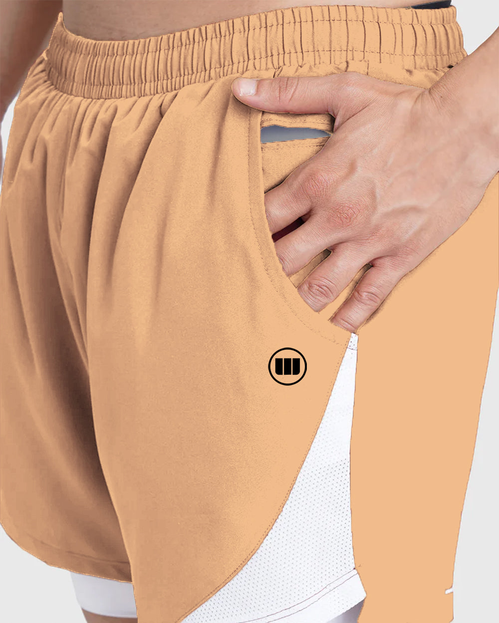 FlexCore 2-in-1 Training Shorts - Beige