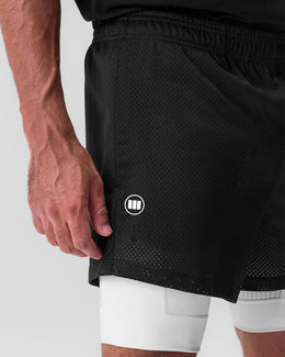 Widasio Silver Plus Mesh Liner Shorts (Black)