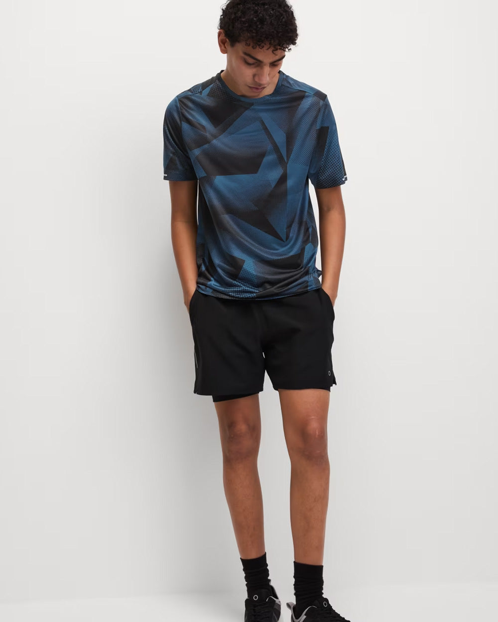 Widasio Abstract Motion Performance Shirt (Black&Blue)