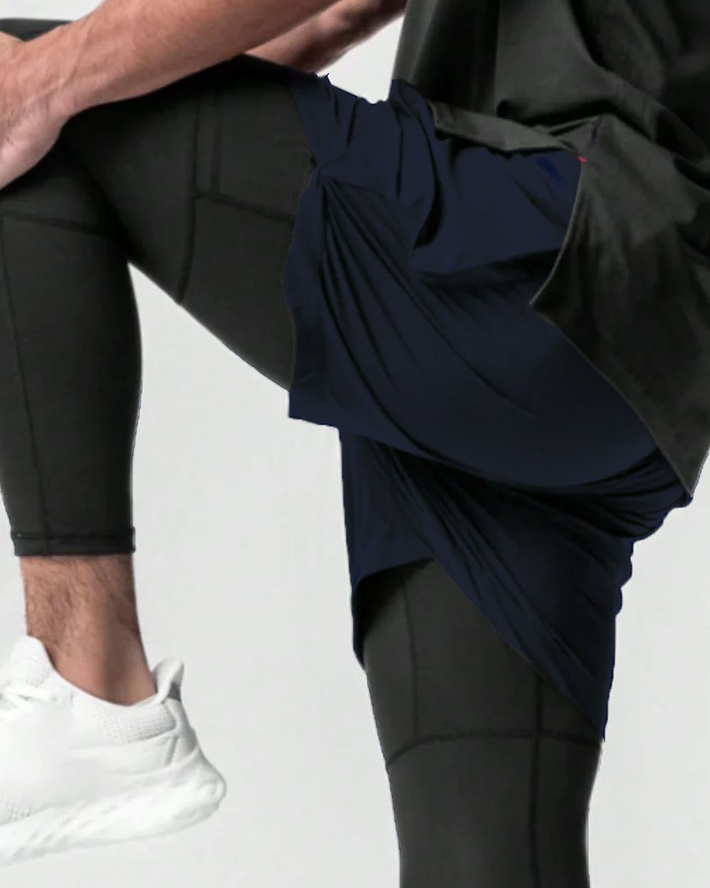 Widasio 2-in-1 Dri-FIT Legging Shorts With Cargo Pockets (Navy)