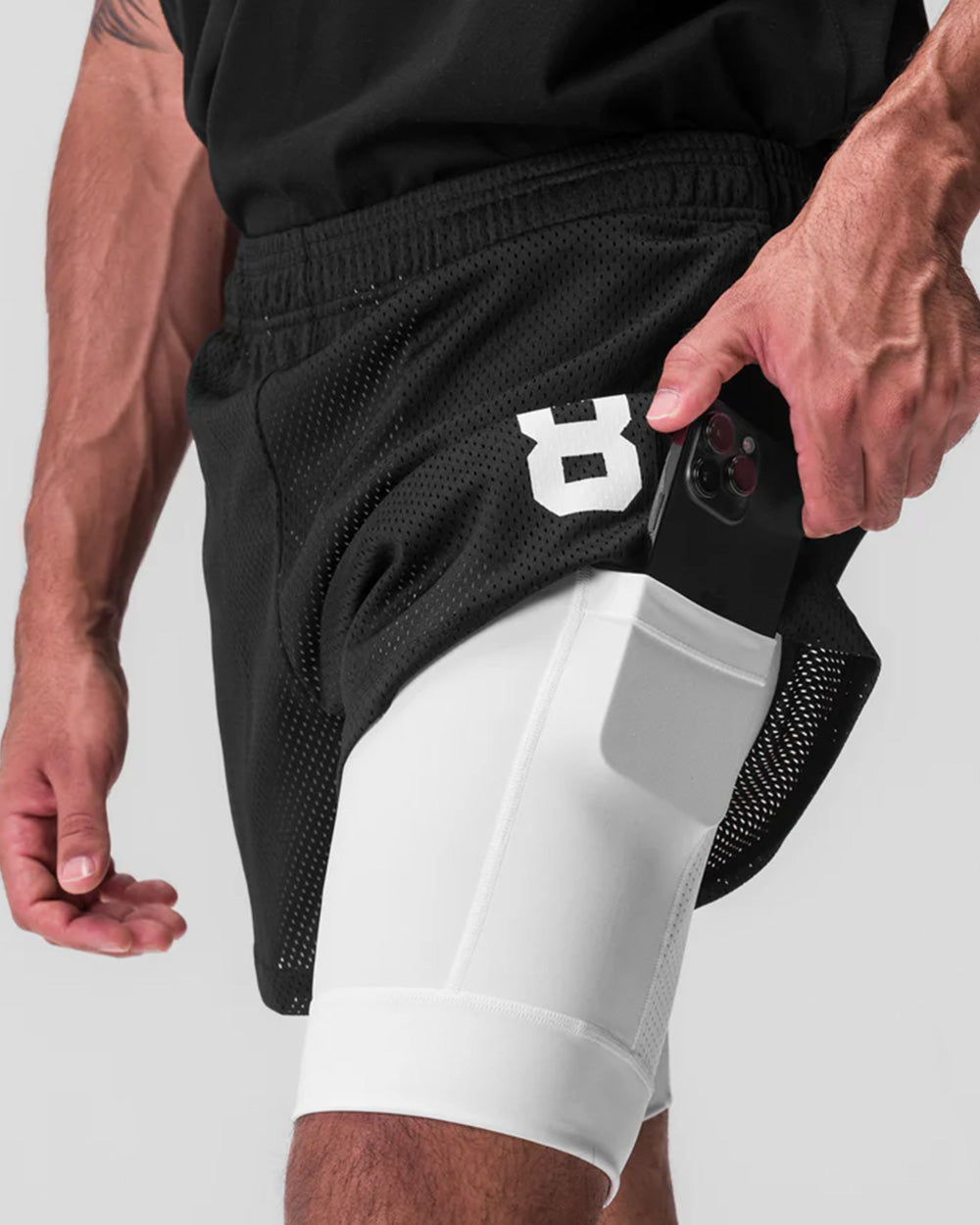 Widasio Silver Plus Mesh Liner Shorts (Black)