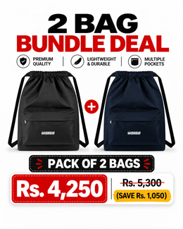 2 Unisex FlexDraw Bag (Black & Navy)