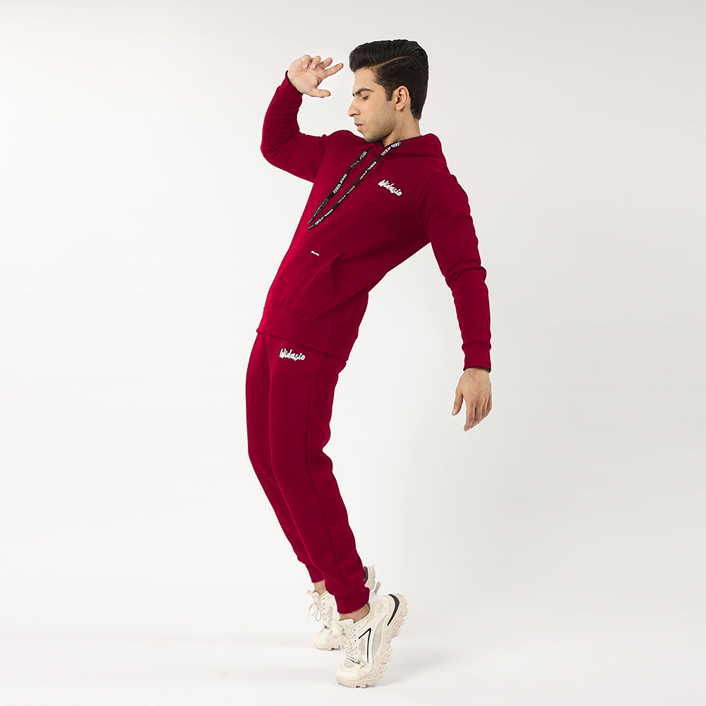 Widasio Unisex Signature Fleece Tracksuit (Maroon)
