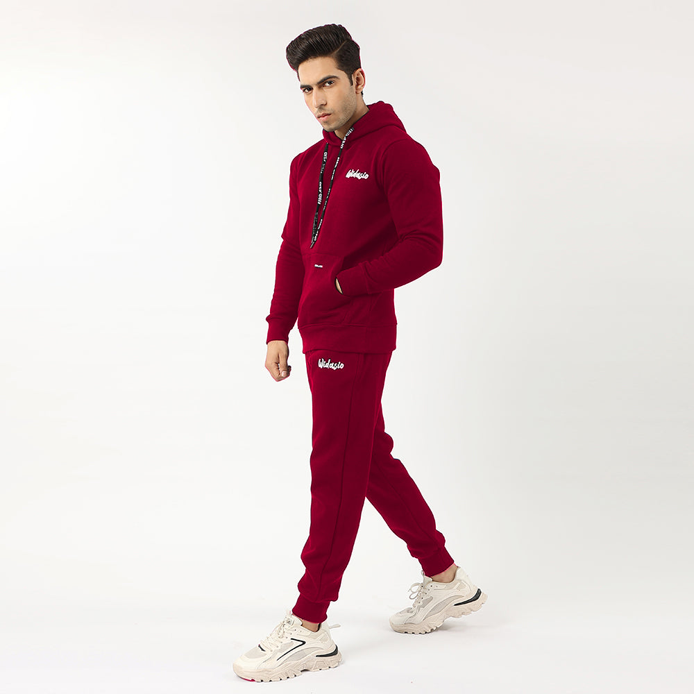 Widasio Unisex Signature Fleece Tracksuit (Maroon)