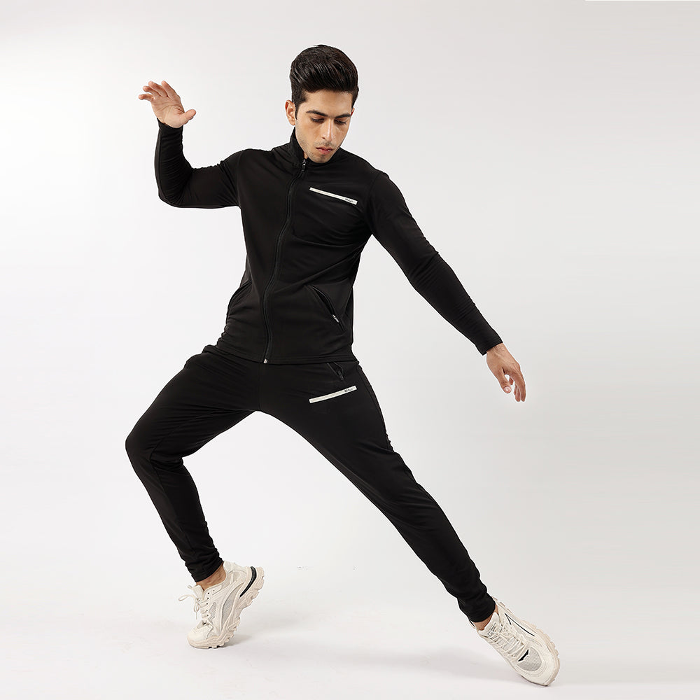 Widasio High-Performance Zipper Tracksuit (Black)