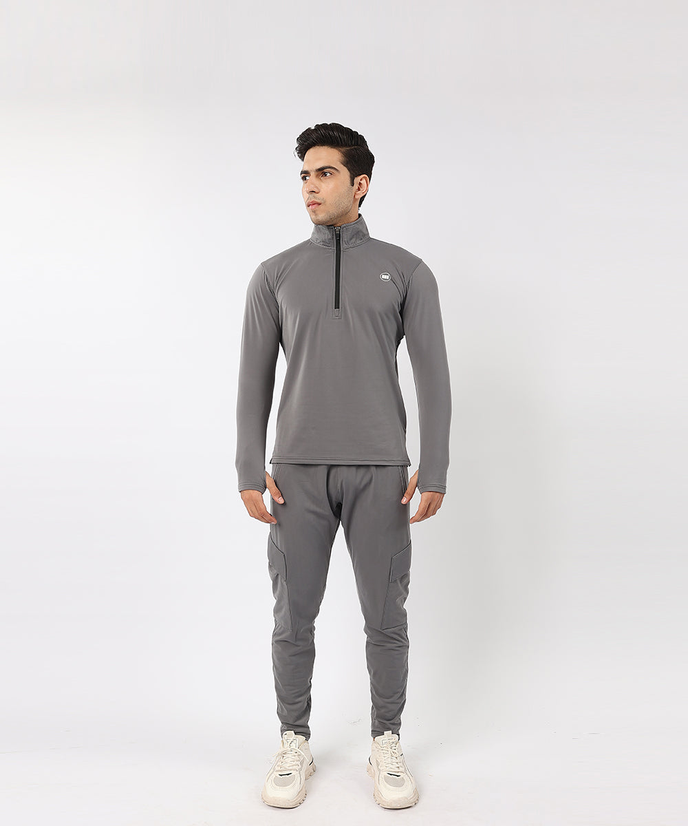 Widasio High-Performance Quarter Zip Tracksuit (Grey)