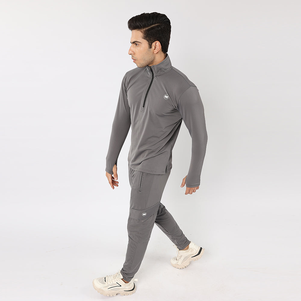 Widasio High-Performance Quarter Zip Tracksuit (Grey)