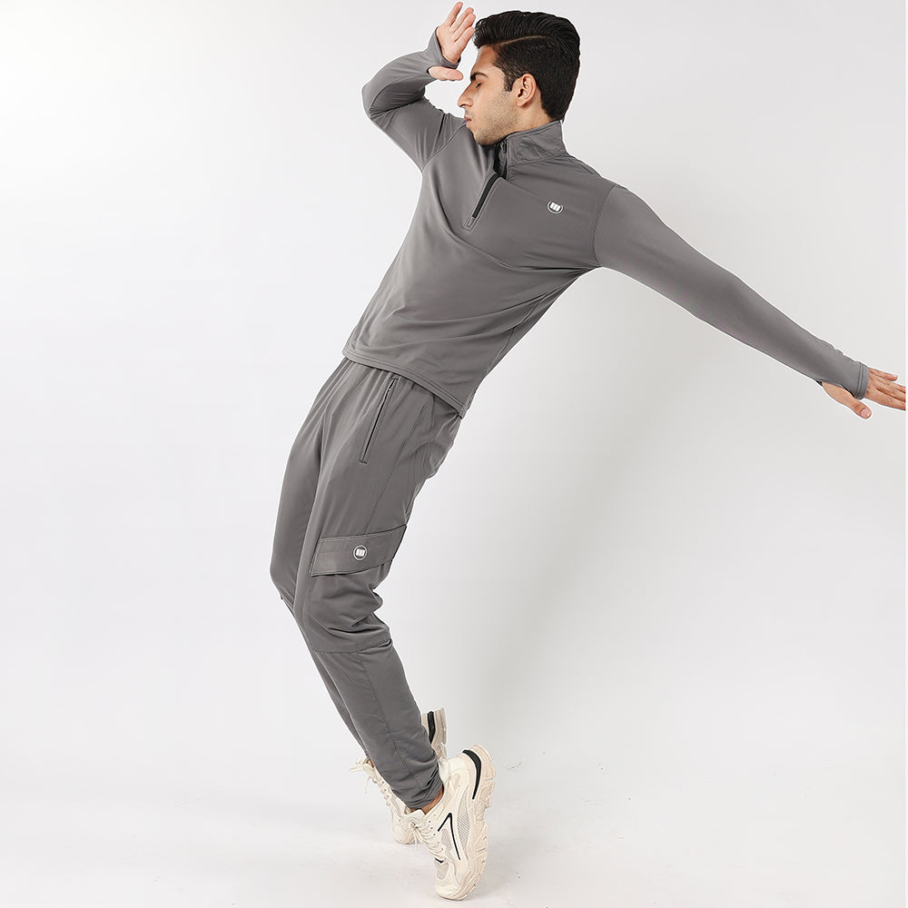 Widasio High-Performance Quarter Zip Tracksuit (Grey)