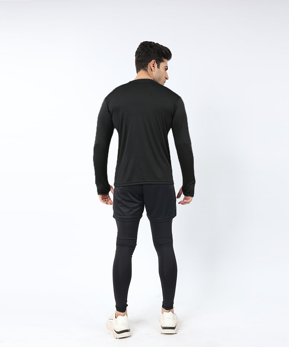 Widasio ActiveFlex Set - Legging shorts with Full Sleeves Shirt (BLACK)
