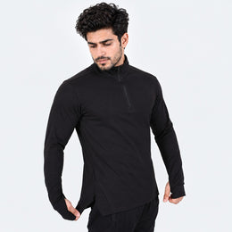 3-IN-1 Dri-FIT Legging Shorts With Cargo Pockets & Widasio High Tech Fitted Half Zip Trainer (Black)