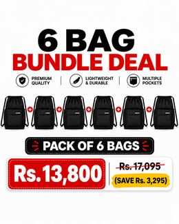 6 Black Unisex FlexDraw Bag