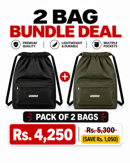 2 Unisex FlexDraw Bag (Black + Olive)