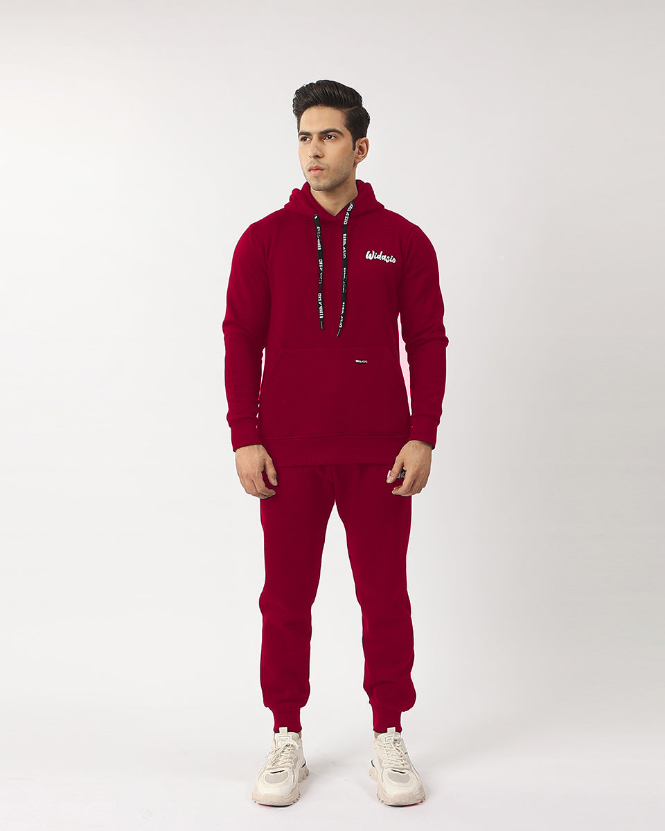 Widasio Unisex Signature Fleece Tracksuit (Maroon)