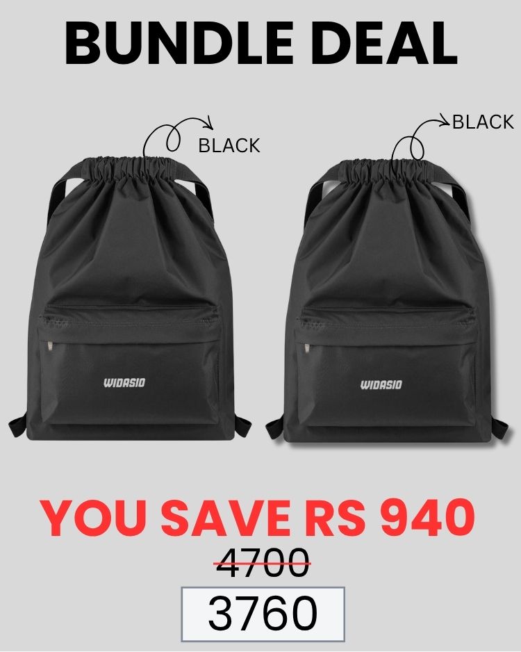 2 Black Unisex FlexDraw Bag