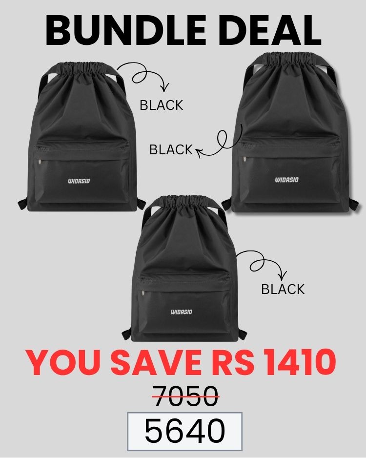 3 Black Unisex FlexDraw Bag