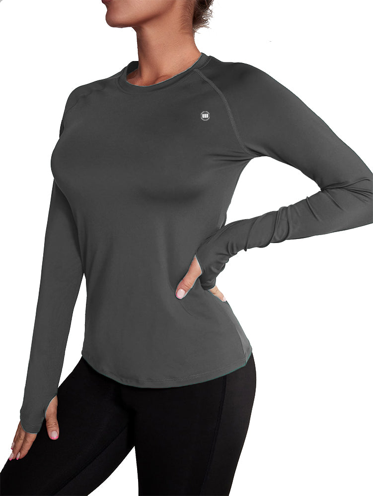 Widasio Basic Women's Round Neck Sports T-shirt (GREY)