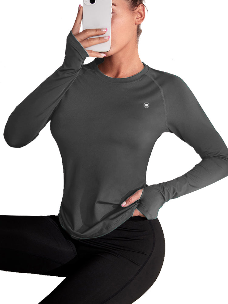 Widasio Basic Women's Round Neck Sports T-shirt (GREY)