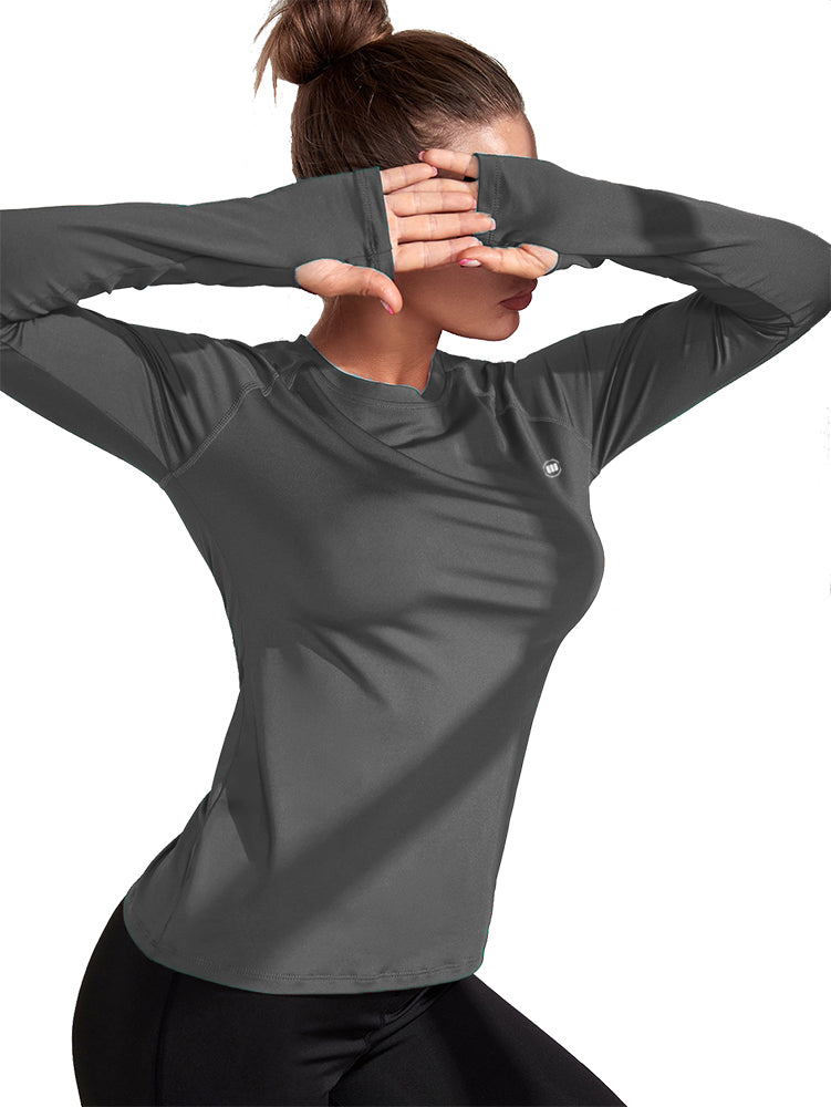 Widasio Basic Women's Round Neck Sports T-shirt (GREY)