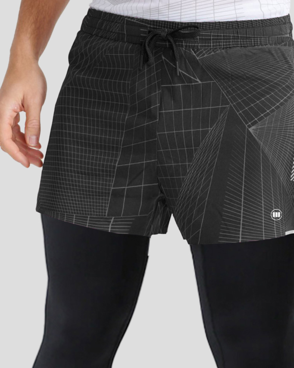 Widasio 2-in-1 Dri-FIT Sublimation Legging Shorts (Black & Grey)