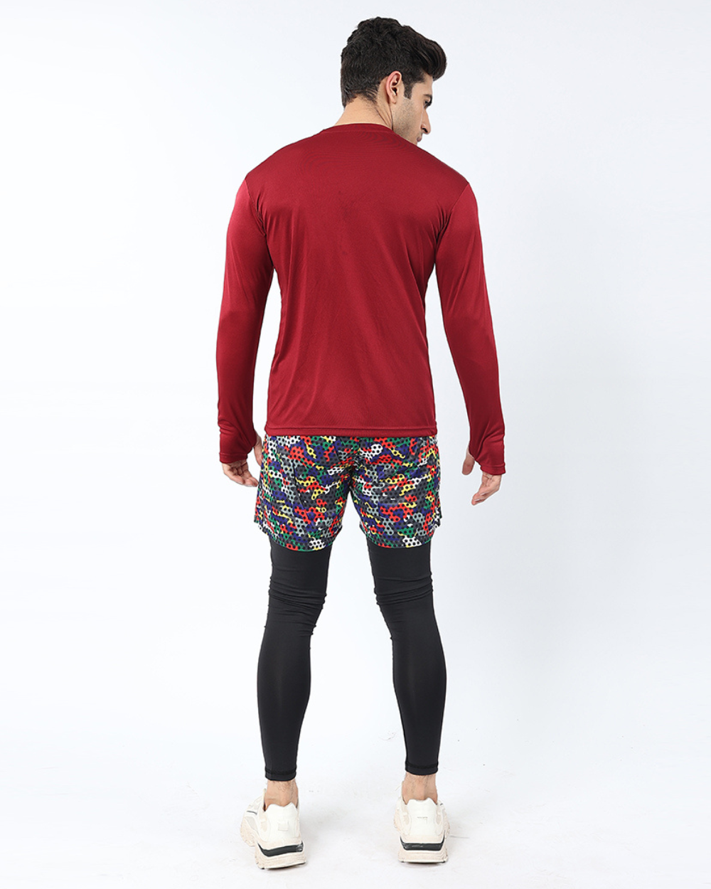 Widasio ActiveFlex Set - Legging shorts with Full Sleeves Shirt(Multi color & maroon)
