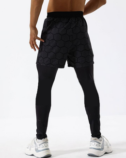 Widasio 2-in-1 Dri-FIT Legging Shorts (Black & Grey)