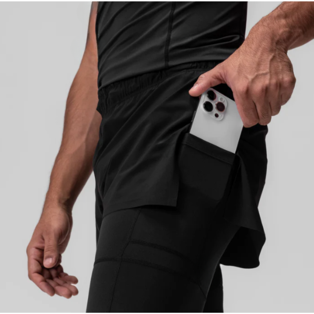 WIDASIO TETRA-LITE™ 2-IN-1 HIGH SPLIT LEGGING SHORT (Black)