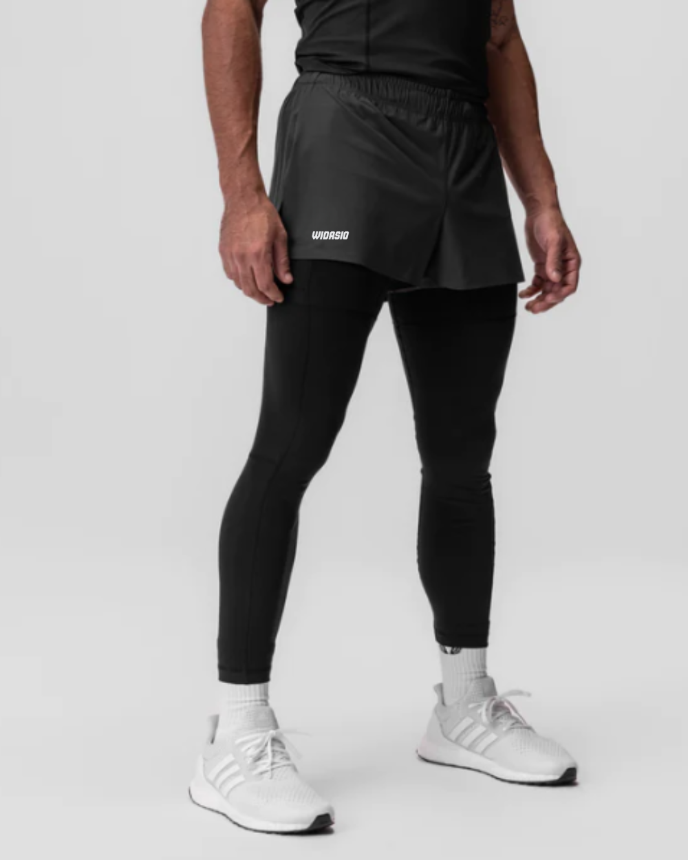 WIDASIO TETRA-LITE™ 2-IN-1 HIGH SPLIT LEGGING SHORT (Grey)