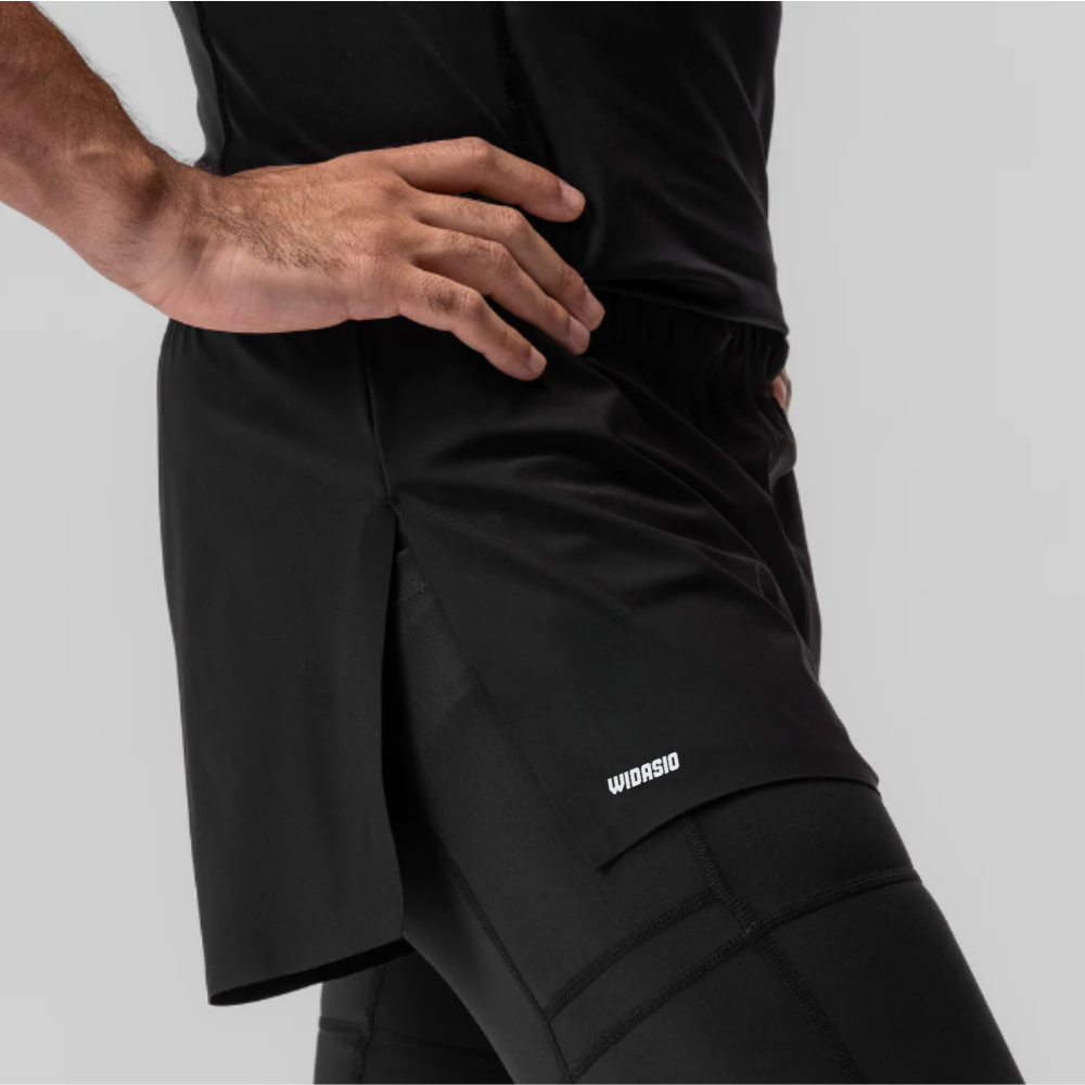 WIDASIO TETRA-LITE™ 2-IN-1 HIGH SPLIT LEGGING SHORT (Black)