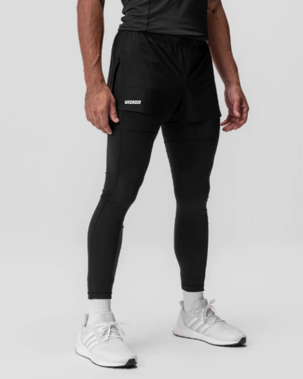WIDASIO TETRA-LITE™ 2-IN-1 HIGH SPLIT LEGGING SHORT (Black)