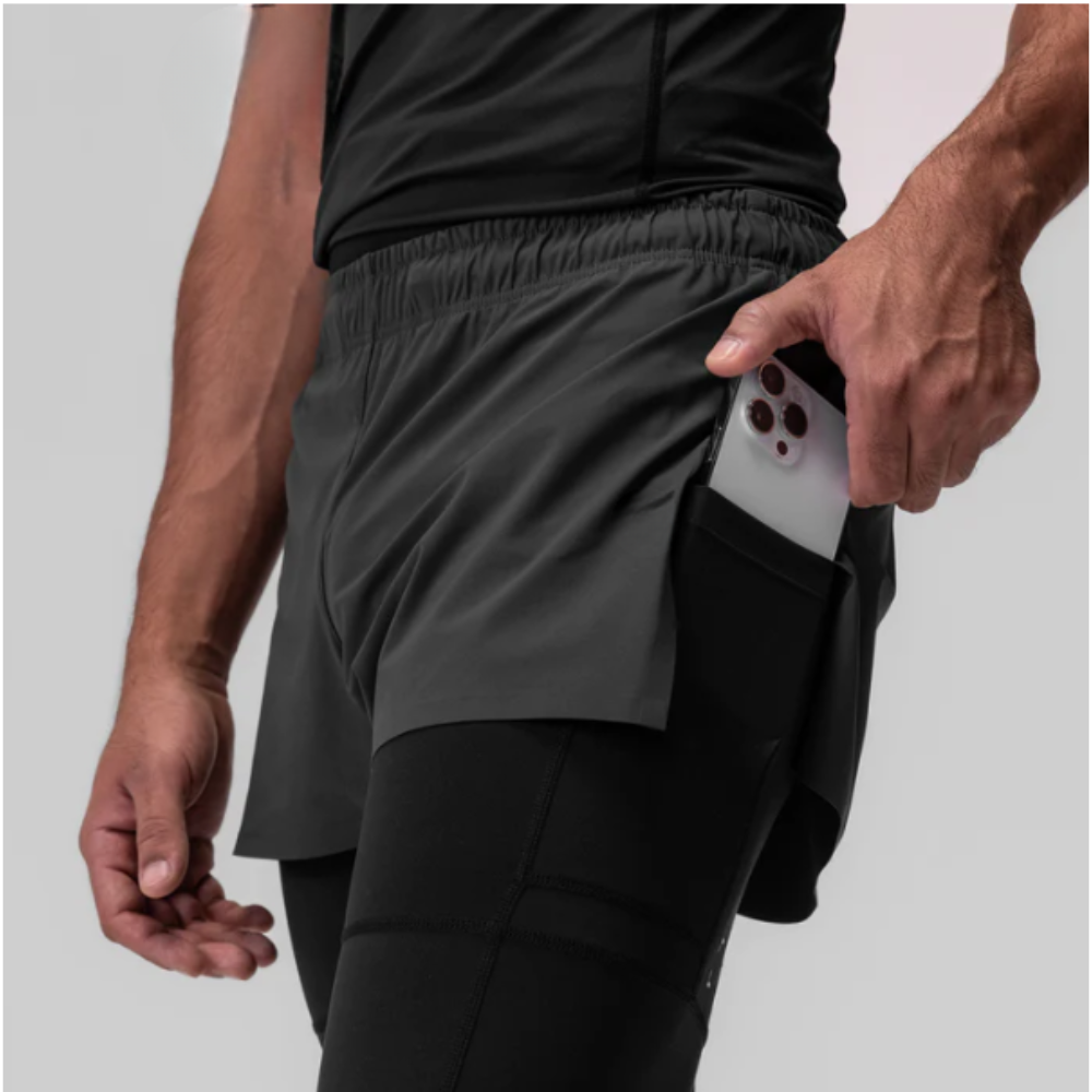 WIDASIO TETRA-LITE™ 2-IN-1 HIGH SPLIT LEGGING SHORT (Grey)