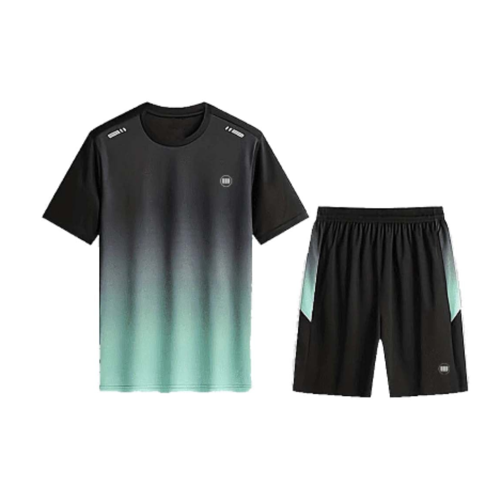 Widasio Performance-Driven Men's Sports Suits(Black&Green)