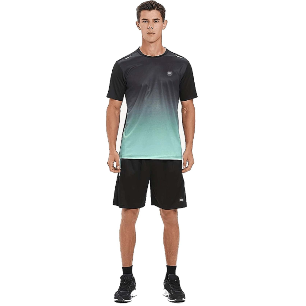 Widasio Performance-Driven Men's Sports Suits(Black&Green)
