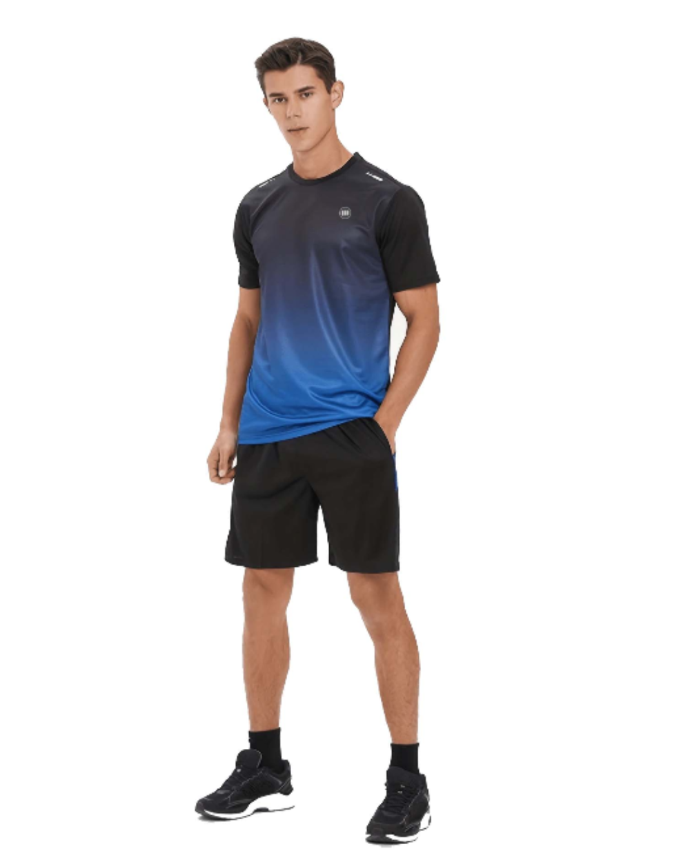 Widasio Performance-Driven Men's Sports Suits(Black&Blue)