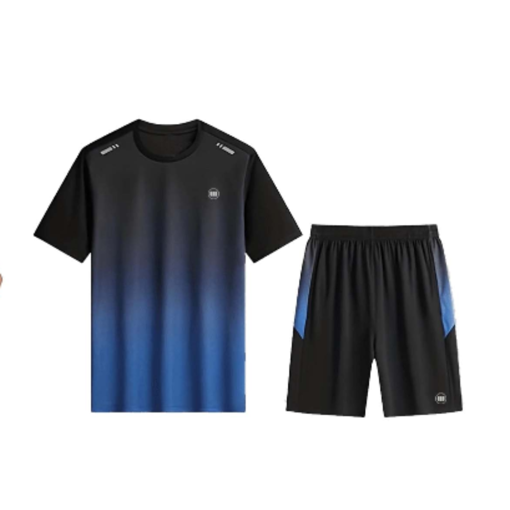 Widasio Performance-Driven Men's Sports Suits(Black&Blue)