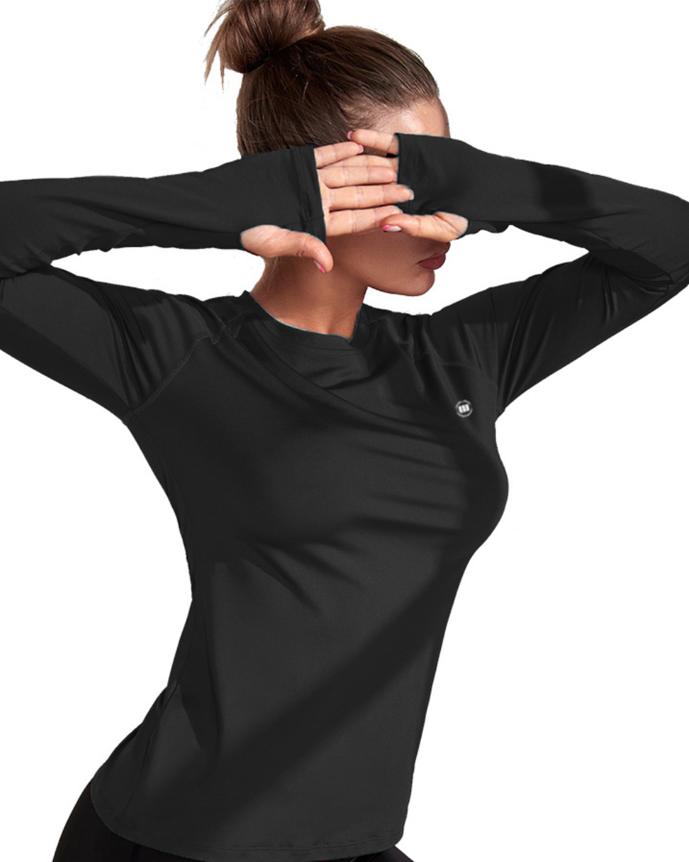 Widasio Basic Women's Round Neck Sports T-shirt (BLACK)